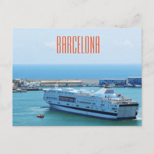 Carte Postale Luxueux bateau de croisière au départ du port de B