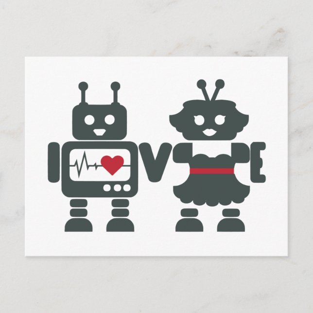 Carte Postale LV - Robots - Amour (Devant)