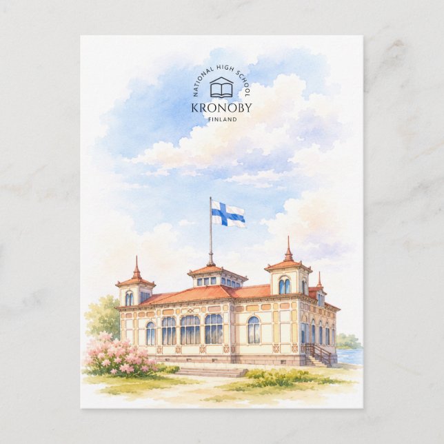 Carte Postale Lycée national, Kronoby, Finlande | Voyage (Devant)