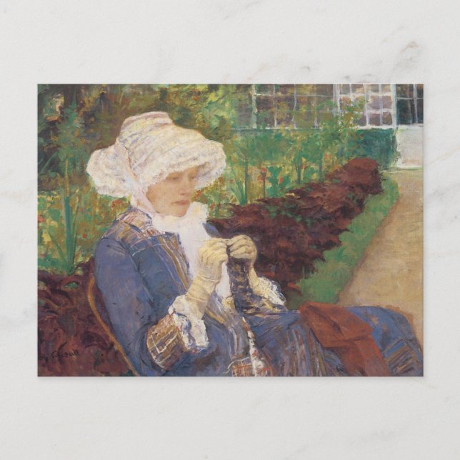 Carte Postale Lydia Crocheting en Jardin à Marly, Mary Cassatt (Devant)