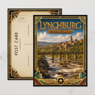 Carte Postale Lynchburg Virginie Art Déco Vintage Âge d'Or