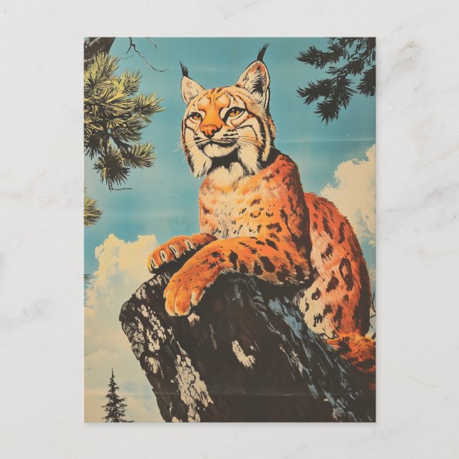 Carte Postale Lynx vintage (Devant)