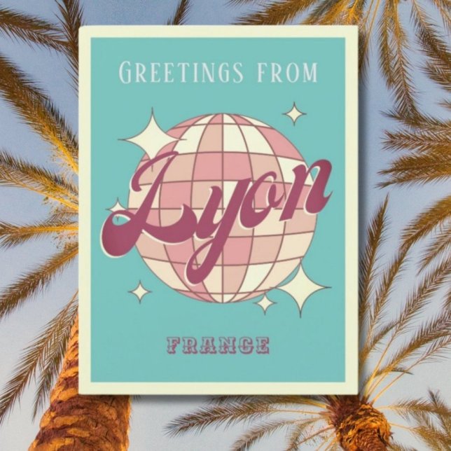 Carte postale Lyon France Retro Vintage Party (Créateur téléchargé)