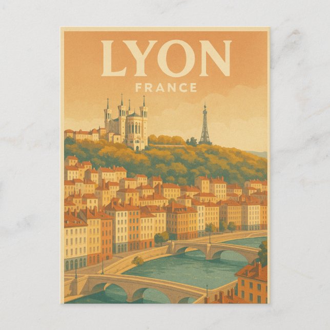 Carte Postale Lyon — France vintage travel (Devant)