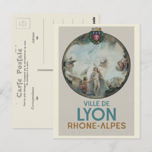 Carte Postale Lyon vintage peinture France