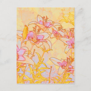 Carte Postale Lys d'automne - Aquarelle numérique
