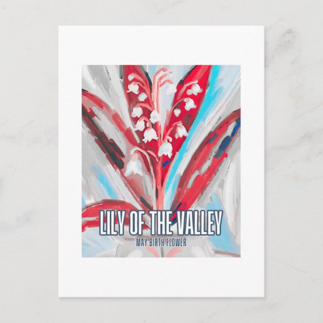 Carte Postale Lys de la vallée Mois de naissance Fleur Aquarelle (Devant)