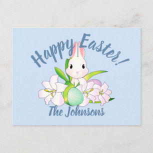 Carte Postale Lys de Pâques et Bunnies sucrés