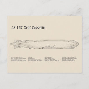 Carte Postale LZ 127 Graf Zeppelin - Plan directeur des navires 