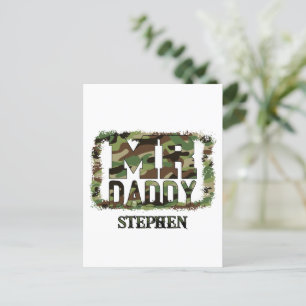 Carte Postale M. Daddy Camouflage Design avec nom personnalisé