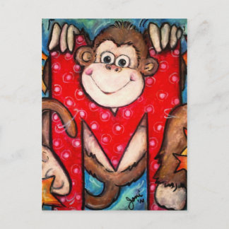 Carte Postale M est pour singe