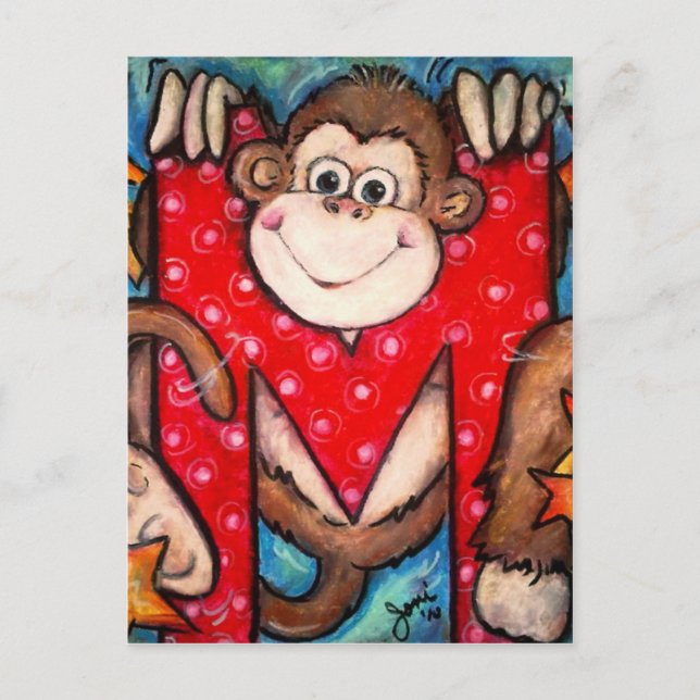 Carte Postale M est pour singe (Devant)