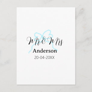 Carte Postale M. et Mme ajoutent le nom de famille date année ma