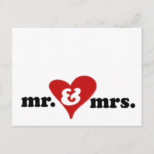 Carte Postale m. et mme avec coeur