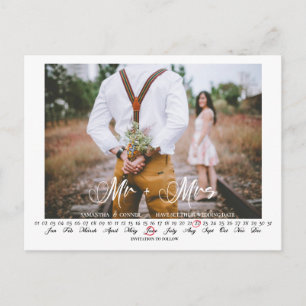 Carte Postale M. et Mme Enregistrer la date Calendrier de l'infi