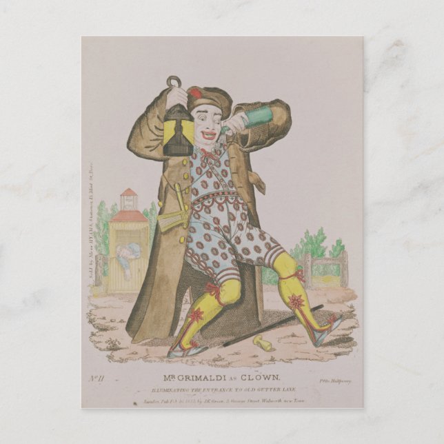 Carte Postale M. Grimaldi en clown, illuminant le (Devant)