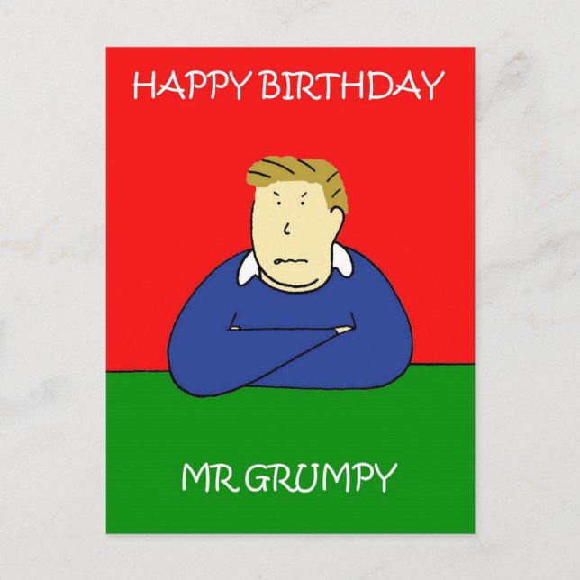 Carte Postale M. Grumpy Joyeux anniversaire (Devant)