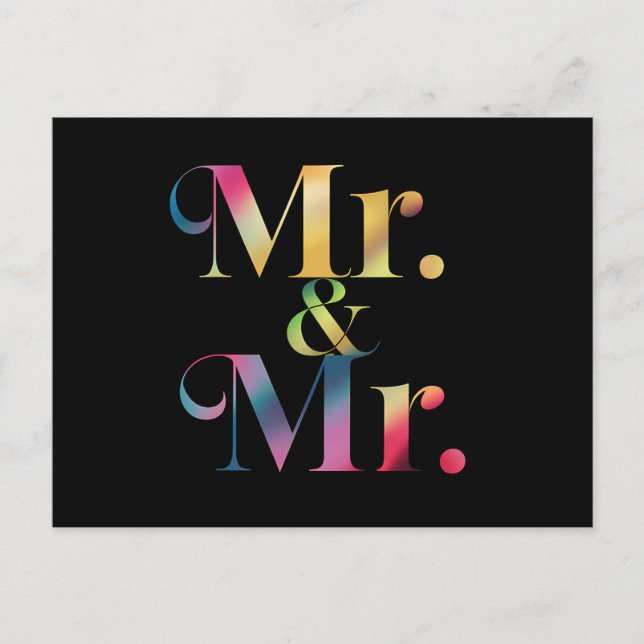 Carte Postale M. & M. Gay Bachelor Party Mariage gay (Devant)