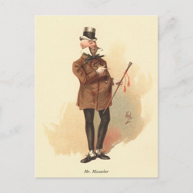 Carte Postale M. Micawber par Kyd - David Copperfield de Dickens (Devant)