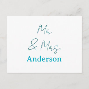 Carte Postale M & Mme ajoutent le nom de famille date année cade