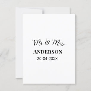 Carte Postale M & Mme ajoutent le nom de famille date année cade