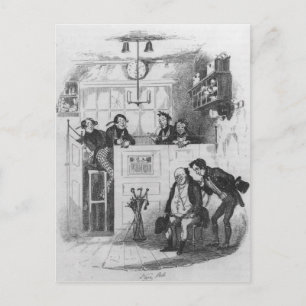 Carte Postale M. Pickwick et Sam dans le bureau de la mandataire