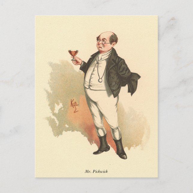 Carte Postale M. Pickwick, par Kyd, Dickens' The Pickwick Papers (Devant)