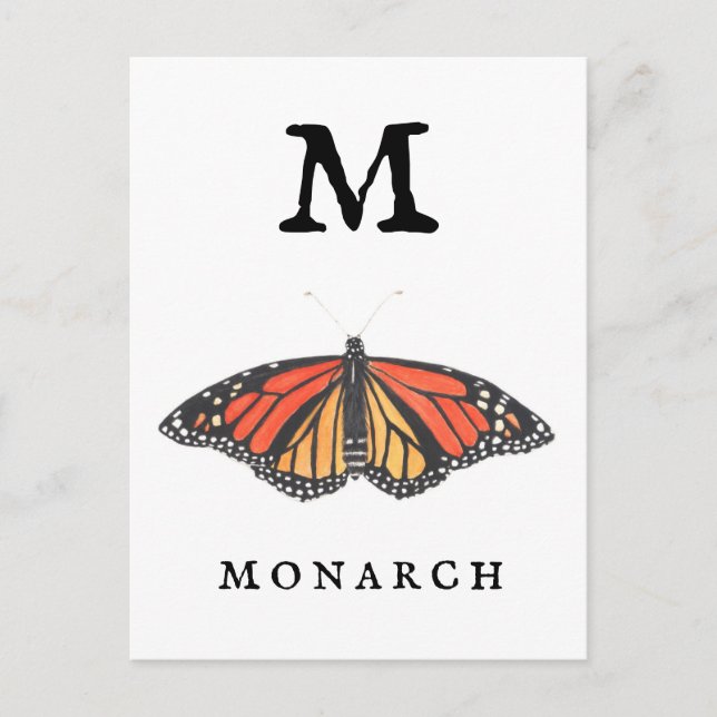 Carte Postale "M" pour Monarch (Devant)