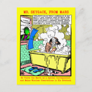 Carte Postale M. Skygack observe un homme se baigner