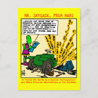 Carte Postale M. Skygack observe une automobile défectueuse