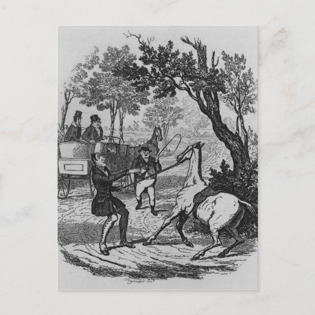 Carte Postale M. Winkle et M. Pickwick essaient de contrôler (Devant)