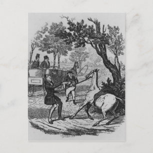 Carte Postale M. Winkle et M. Pickwick essaient de contrôler