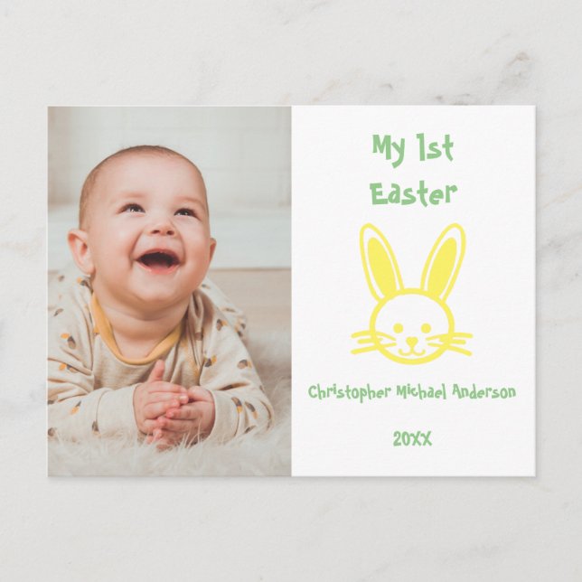 Carte Postale Ma 1ère photo de bébé de Pâques (Devant)