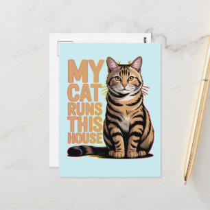 Carte Postale Ma citation drôle d'amour de chat