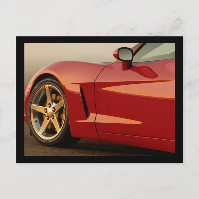 Carte Postale Ma Corvette rouge (Devant)