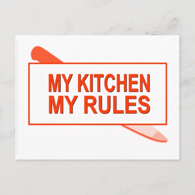 Carte Postale Ma Cuisine. Mes Règles. Conception amusante pour B (Devant)