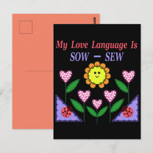 Carte Postale Ma langue de l'amour est coudre
