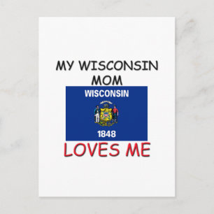 Carte Postale Ma maman du Wisconsin m'aime