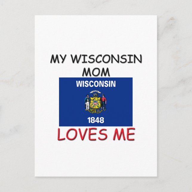 Carte Postale Ma maman du Wisconsin m'aime (Devant)