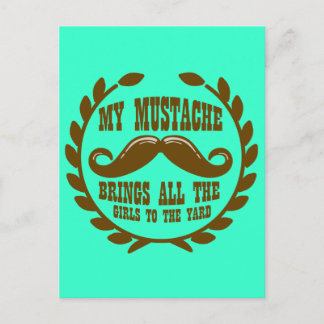 Carte Postale Ma moustache amène toutes les filles au triage