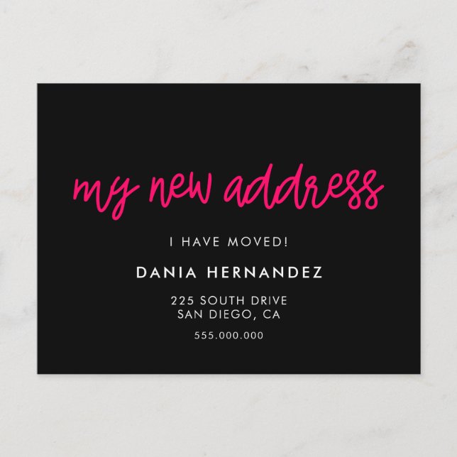 Carte Postale Ma nouvelle adresse Moderne & flashy Changement d' (Devant)