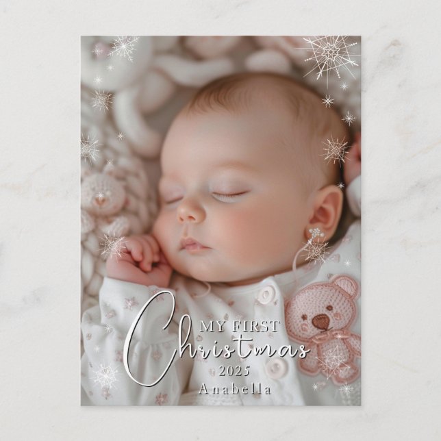 Carte Postale Ma première photo de bébé de Noël (Devant)