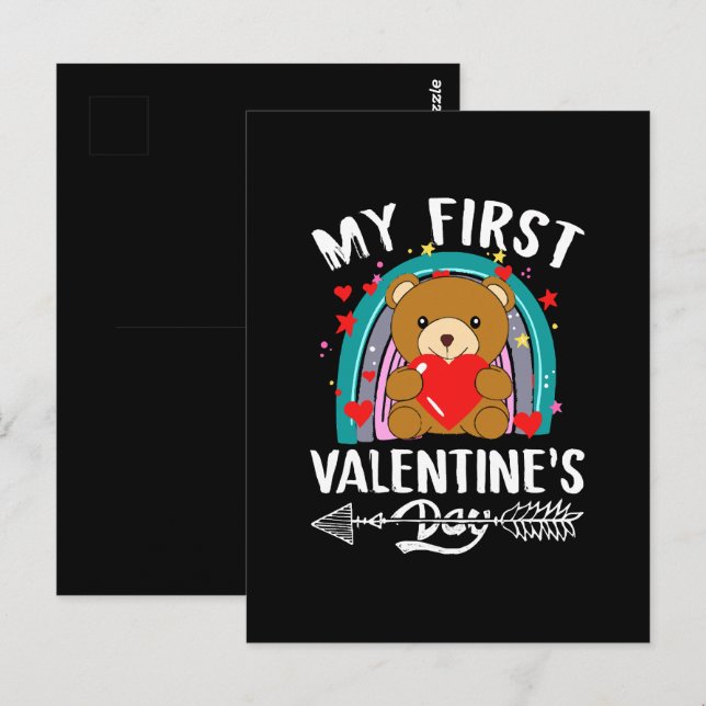 Carte Postale ma première Saint-Valentin (Devant / Derrière)