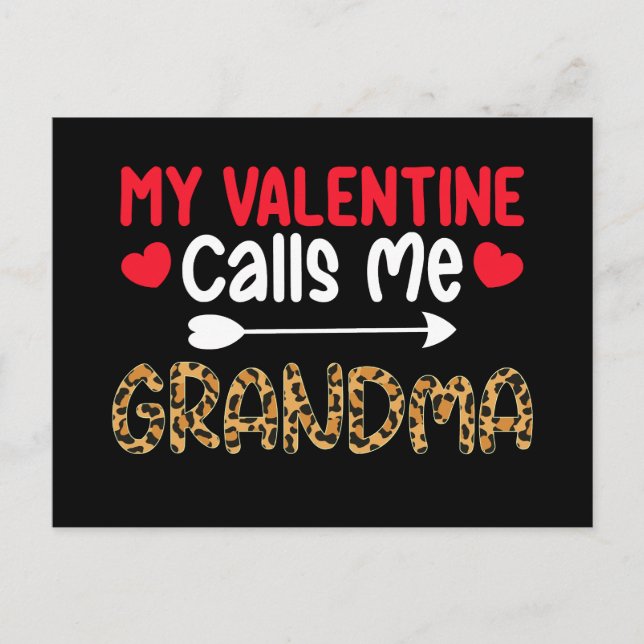 Carte Postale Ma Saint Valentin m'appelle grand-mère Leopard Buf (Devant)