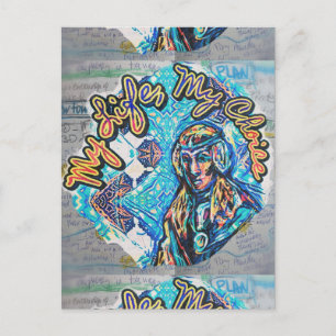 Carte Postale Ma Vie, Mon Choix. Femme princière et fractale