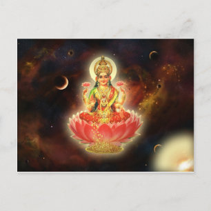 CARTE POSTALE MAA MAHALAXMI DEVI GODDESDS INDIENS DE RICHESSE/ F