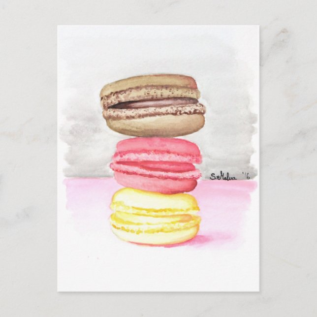 Carte Postale Macarons (Devant)
