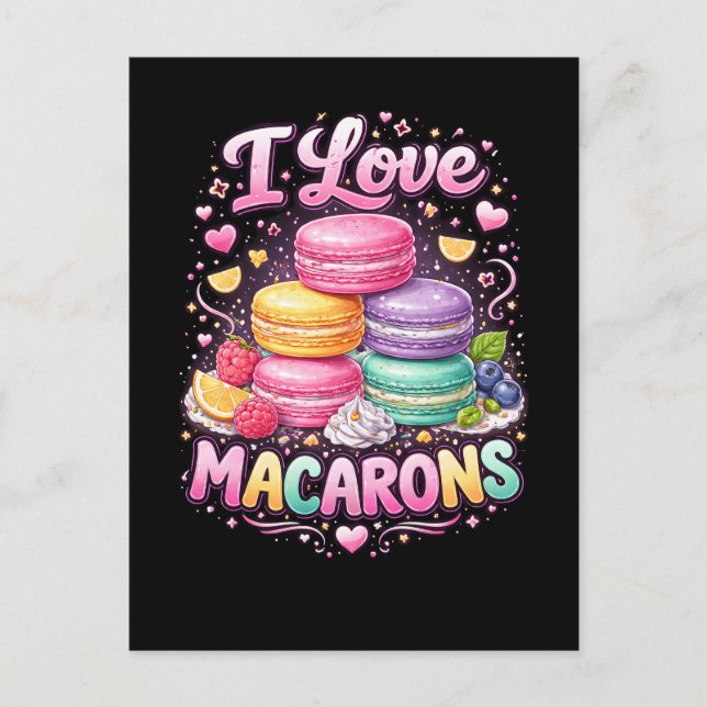 Carte Postale Macarons Amour Sucré (Devant)