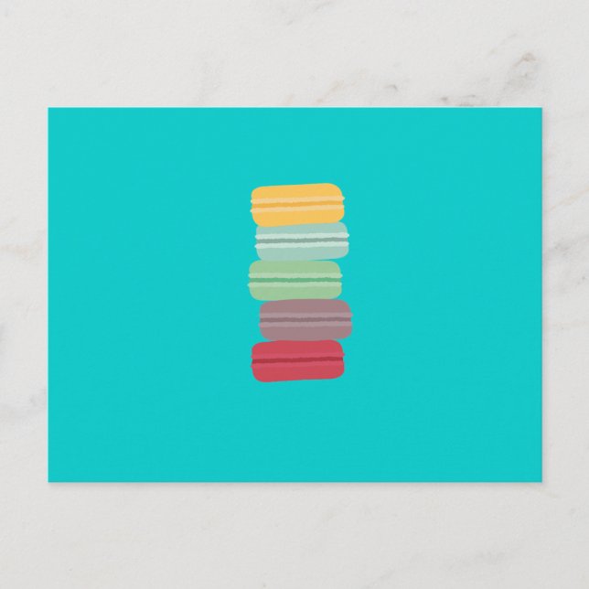 Carte Postale macarons colorés (Devant)