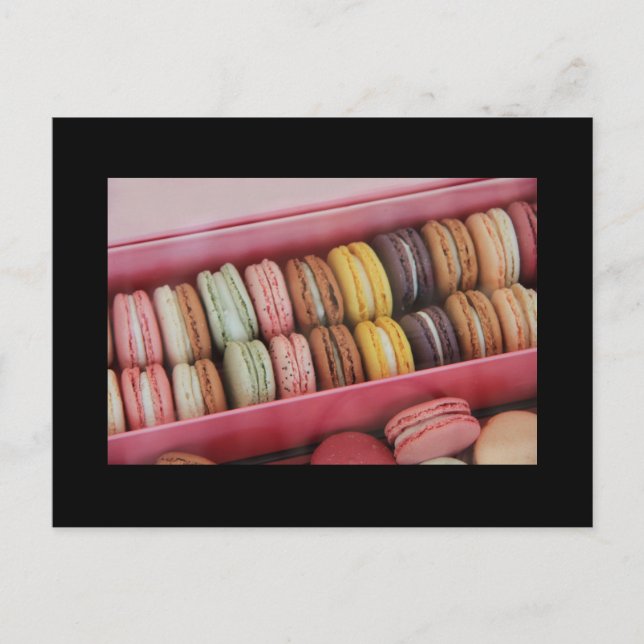 Carte Postale Macarons de différentes couleurs (Devant)